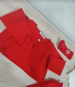 Set neonata bianco e rosso