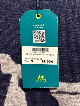 Jersey Scotta lana azul talla S hombre