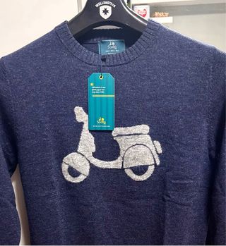 Jersey Scotta lana azul talla S hombre