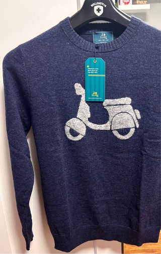 Jersey Scotta lana azul talla S hombre