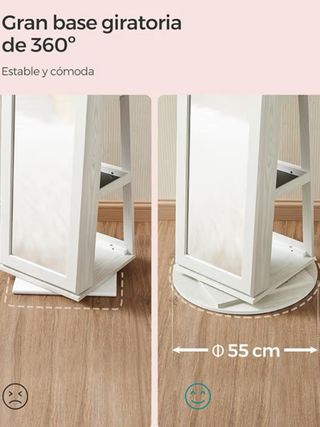 Espejo giratorio joyero con estantería NUEVO