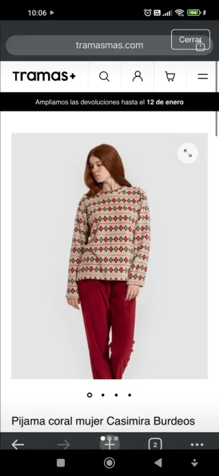 Pijama TRAMAS+ Mujer Talla L