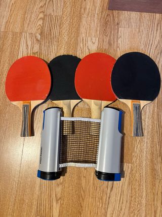 Palas de ping pong y la red