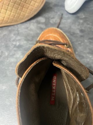 Botín plataforma piel marrón