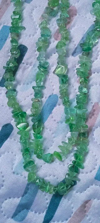Collar Largo Fluorita Verde Natural
