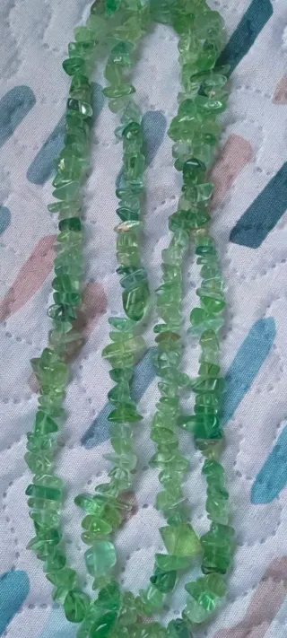 Collar Largo Fluorita Verde Natural