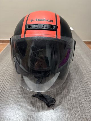 Casco Moto Held Jet Negro/Naranja