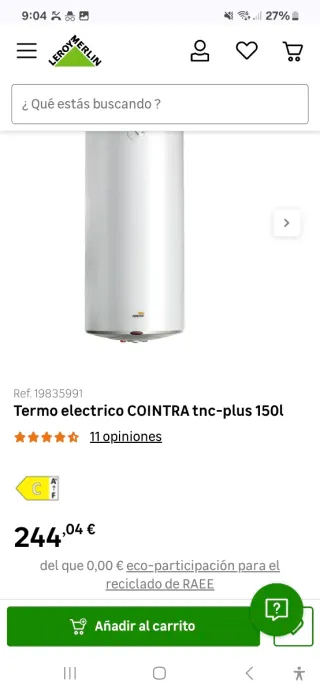 Termo de agua Cointra 150L