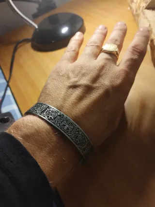 Pulsera Vikinga Nordica Acero Grabado