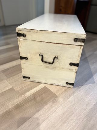 Baúl Madera Blanco Decapé Vintage