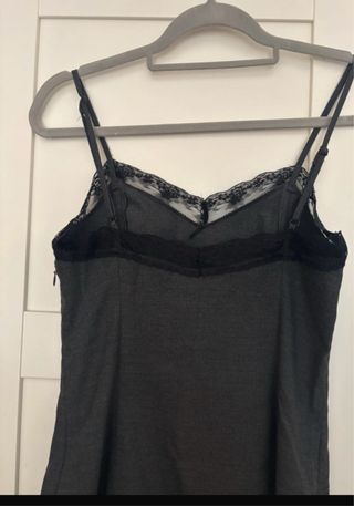 Vestido Lencero Zara Negro Talla M