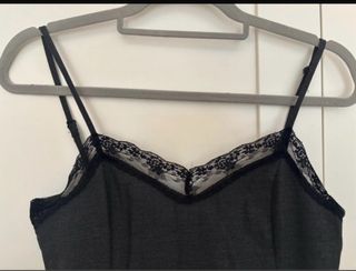 Vestido Lencero Zara Negro Talla M