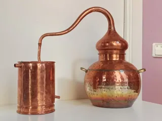 Alambique Cobre 6 Litros. Altura 41 cm. Funcional.