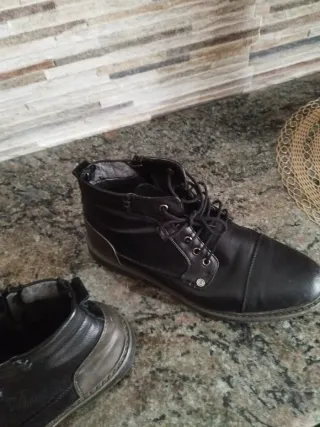 Scarponcino uomo pelle nero invernale