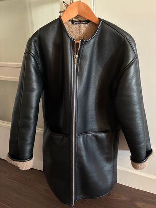 Abrigo doble faz Zara negro mujer. NUEVO