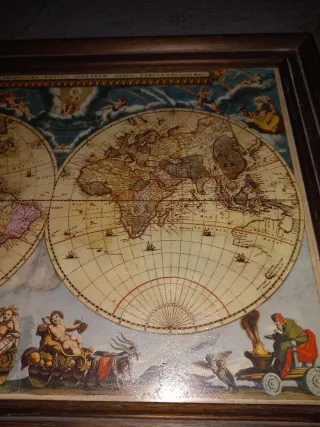 2 Cuadros Antiguos Mapamundi