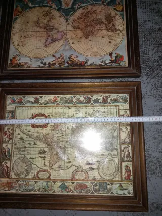2 Cuadros Antiguos Mapamundi