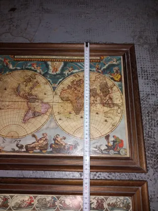 2 Cuadros Antiguos Mapamundi