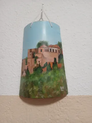 Teja decorativa pintada a mano