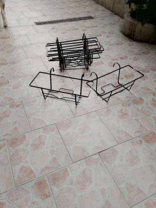 Porta vasi con ganci in ferro misura 50x2