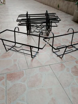 Porta vasi con ganci in ferro misura 50x2