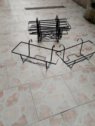 Porta vasi con ganci in ferro misura 50x2