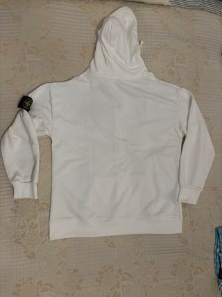 Felpa Stone Island bianca con zip