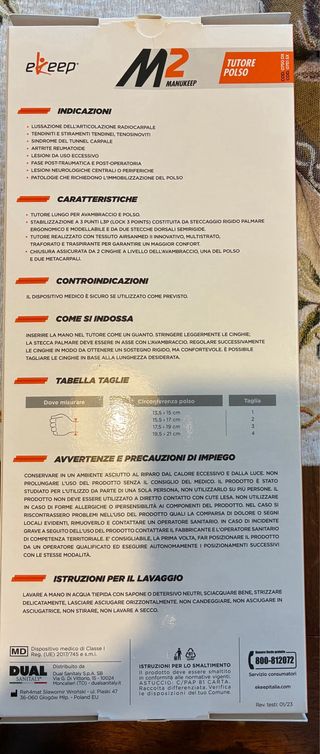 Tutore polso sinistro  M2 Manukeep