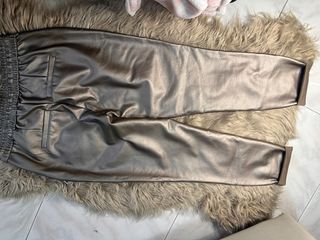 Pantaloni oro effetto pelle