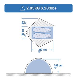 Tienda de campaña domo para trekking 2 personas Forclaz