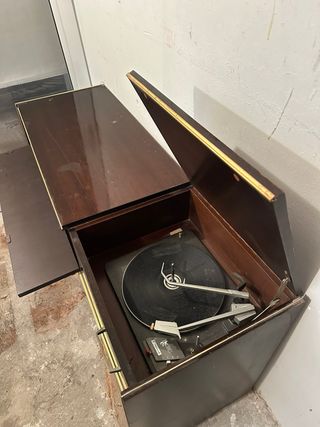 Mueble Vintage Tocadiscos Amplificador Altavoces