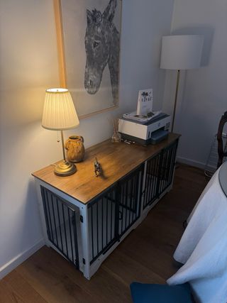 Móvel com 2 caixas para cães, 2 em 1