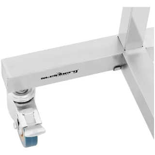 MESA EN ACERO INOX REGULABLE EN ALTURA CON RUEDAS