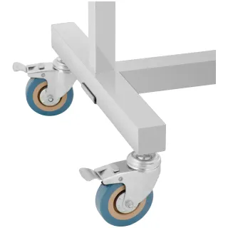 MESA EN ACERO INOX REGULABLE EN ALTURA CON RUEDAS