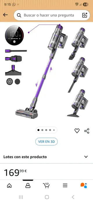 Aspiradora Vistefly V15s MAX 580W 55Kpa