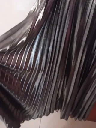 Vestito lungo argento plissettato