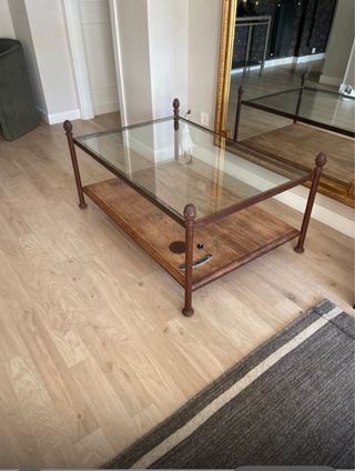 Mesa antigua madera y hierro