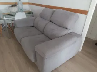 Divano relax 2 posti in tessuto grigio