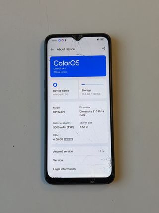 Oppo A77 5G 128GB cristal roto