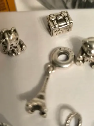 Lote Charms Pandora Corazón y Torre Eiffel