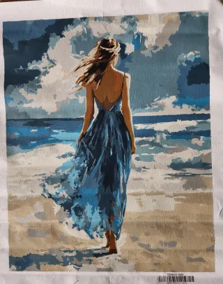 Cuadro por números mujer playa