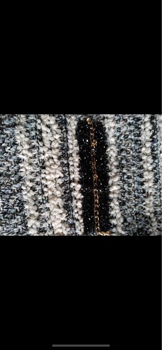 Jersey de punto gris y blanco