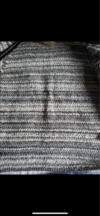 Jersey de punto gris y blanco