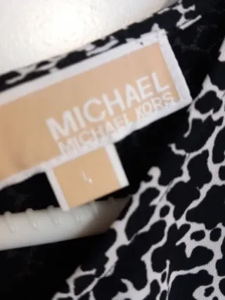 Vestido midi seda blanco y negro