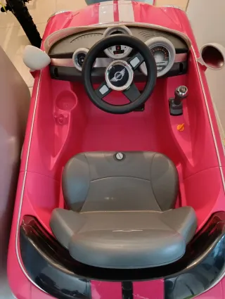 Coche eléctrico mini Cooper rosa