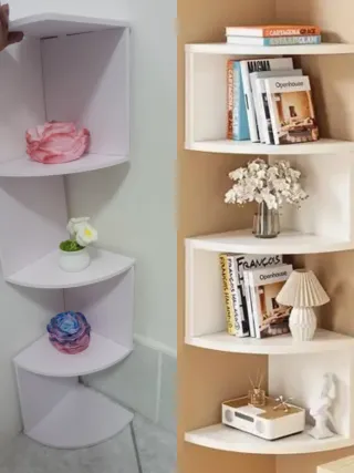 Mensola angolare bianca