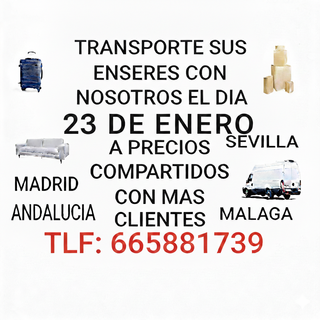 portes y mudanzas madrid,sevilla,malaga 50%