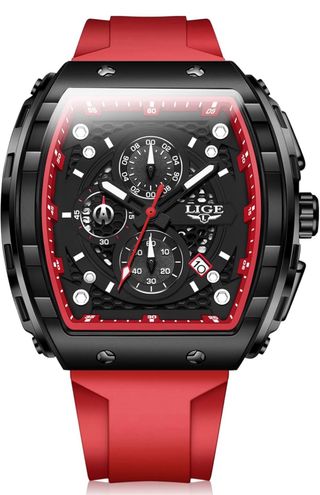 Reloj LIGE Negro y Rojo