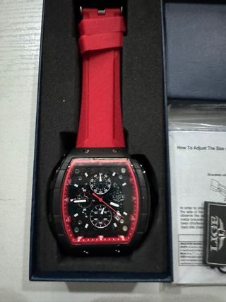 Reloj LIGE Negro y Rojo
