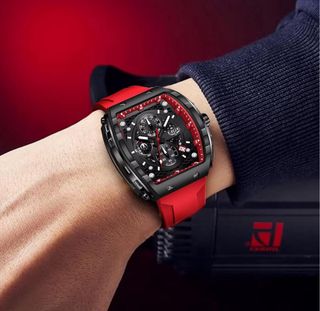 Reloj LIGE Negro y Rojo